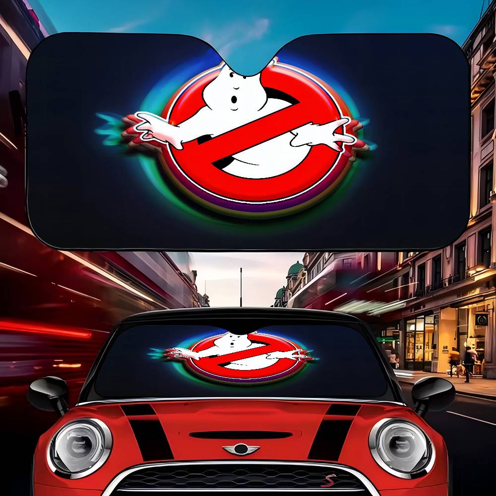 Car Accessories Outside - G-Ghostbusters Black Car Sun Shade Front