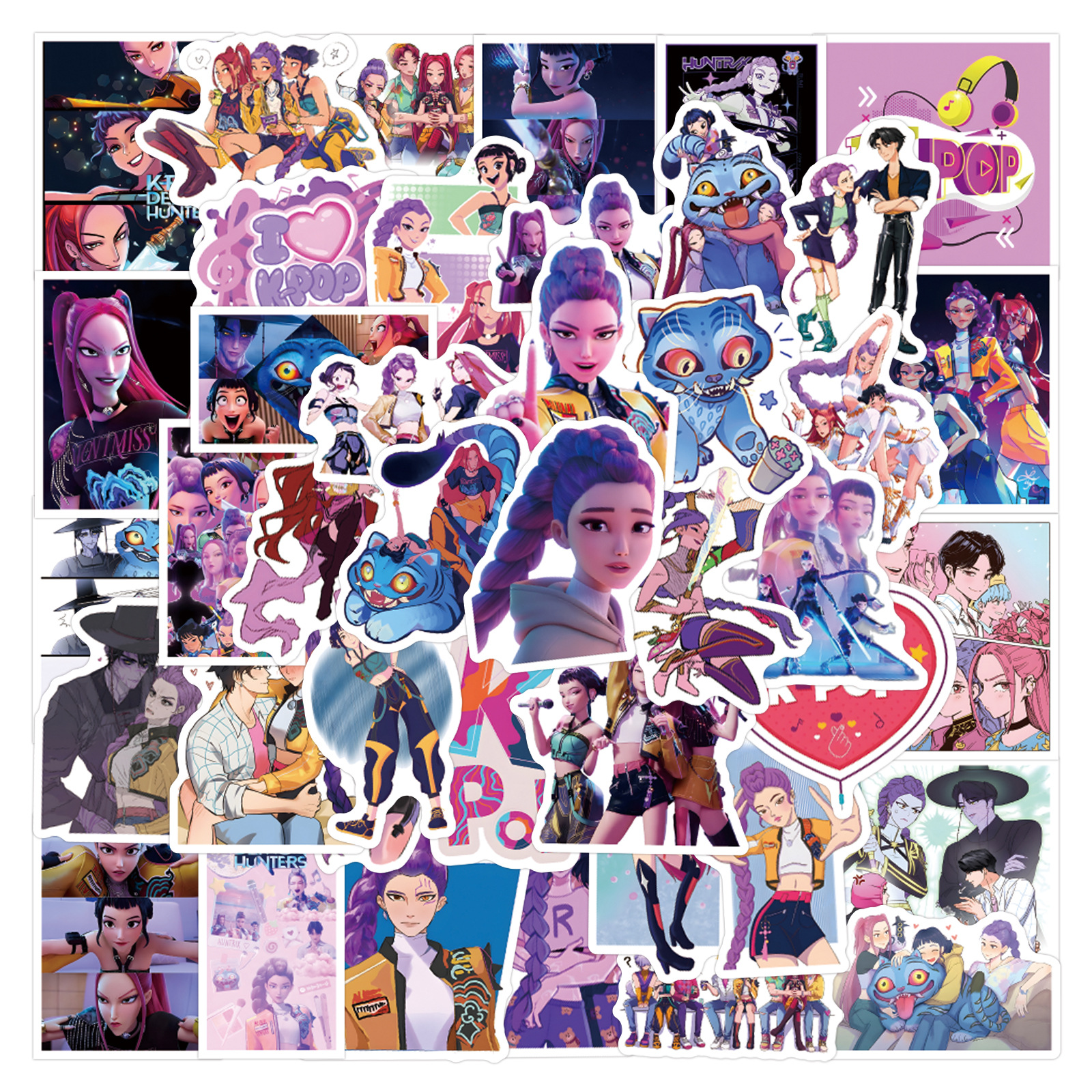 Car Accessories Outside - 55/110pcs K-Pop Anime cartoon Stickers Animation