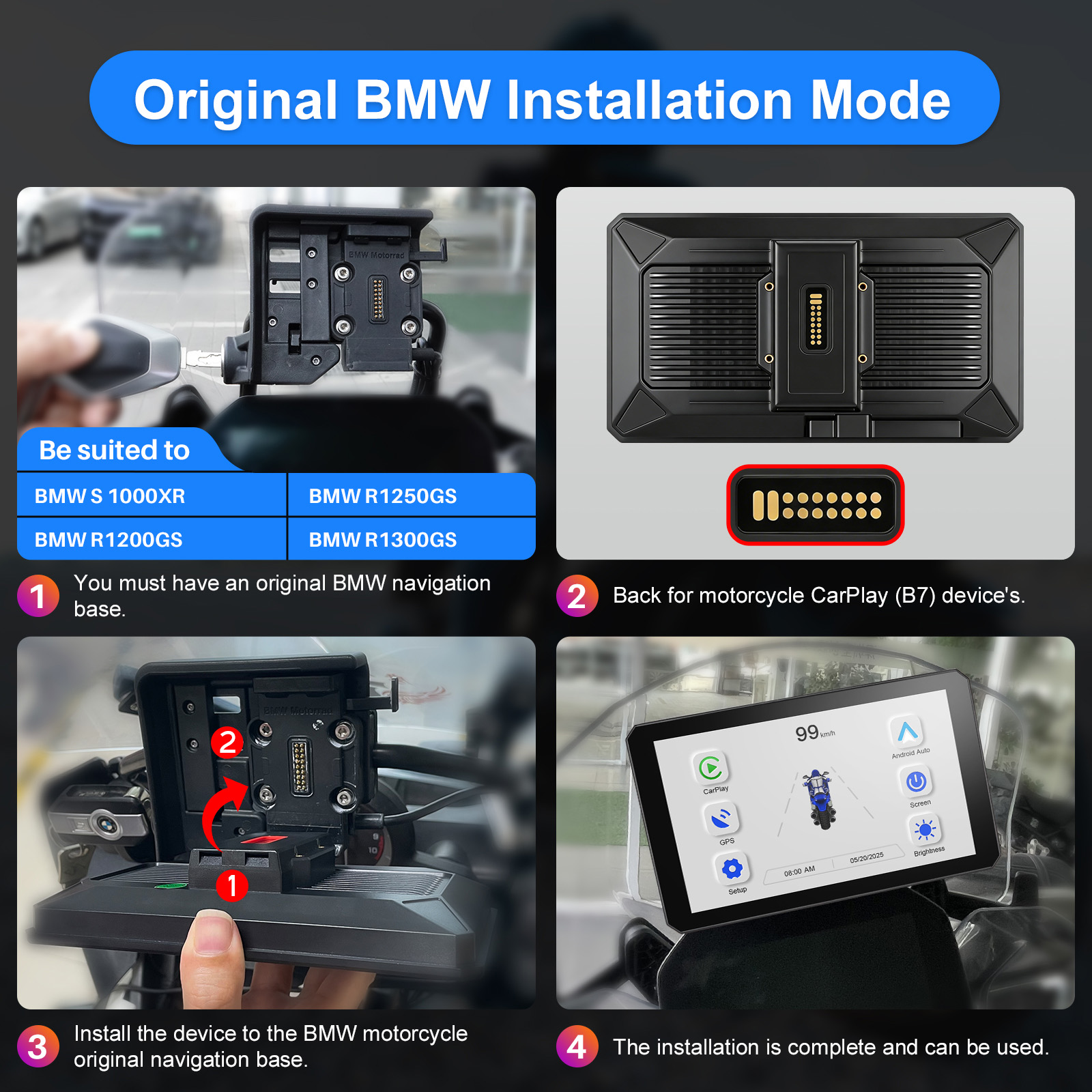 Carplay for bmw XR M1000 R1200 - Wireless Car Charger avis et prix