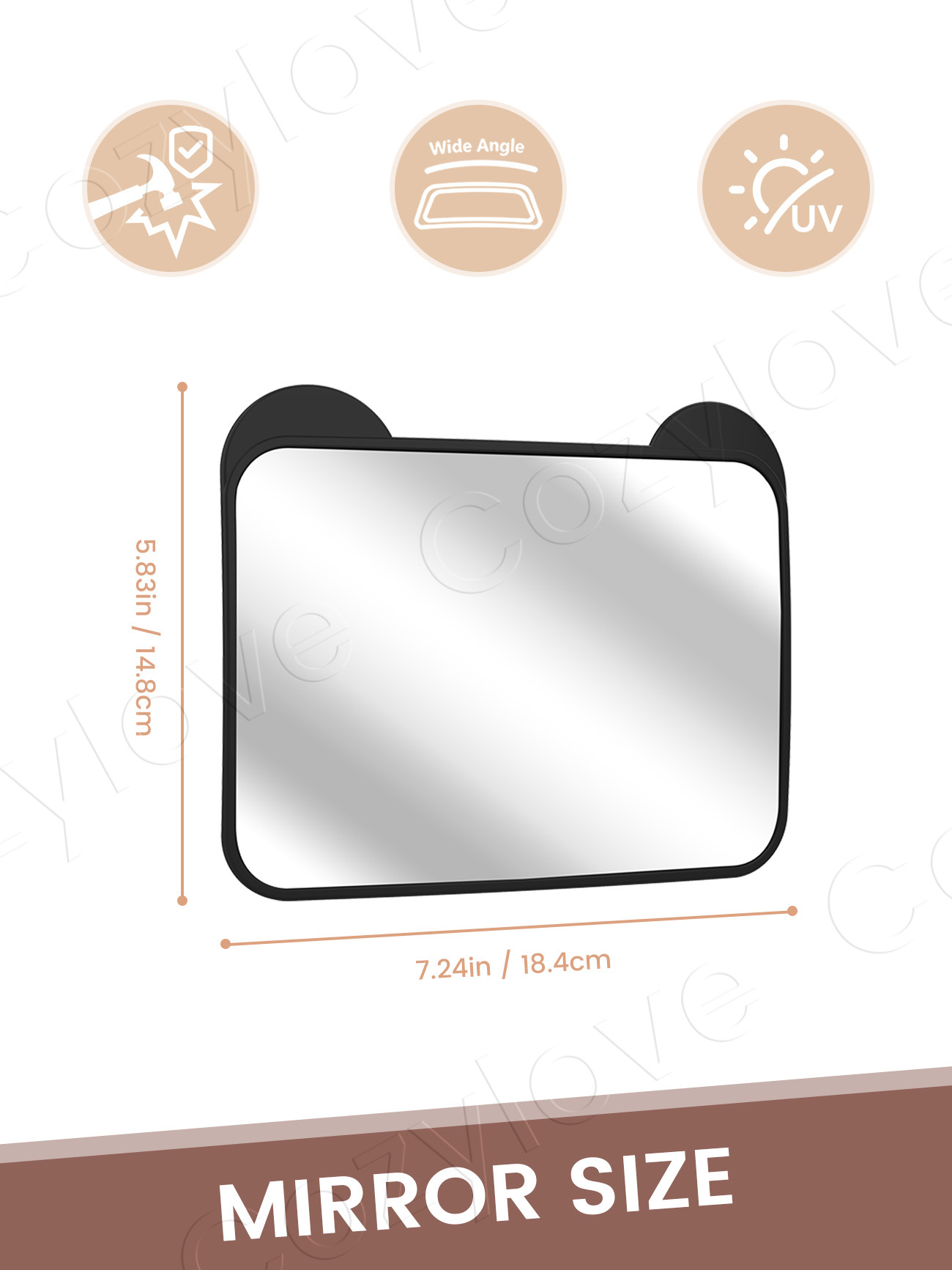 Cute Bear Ear Baby Car Mirror  - Car Blind Spot Mirror avis et prix
