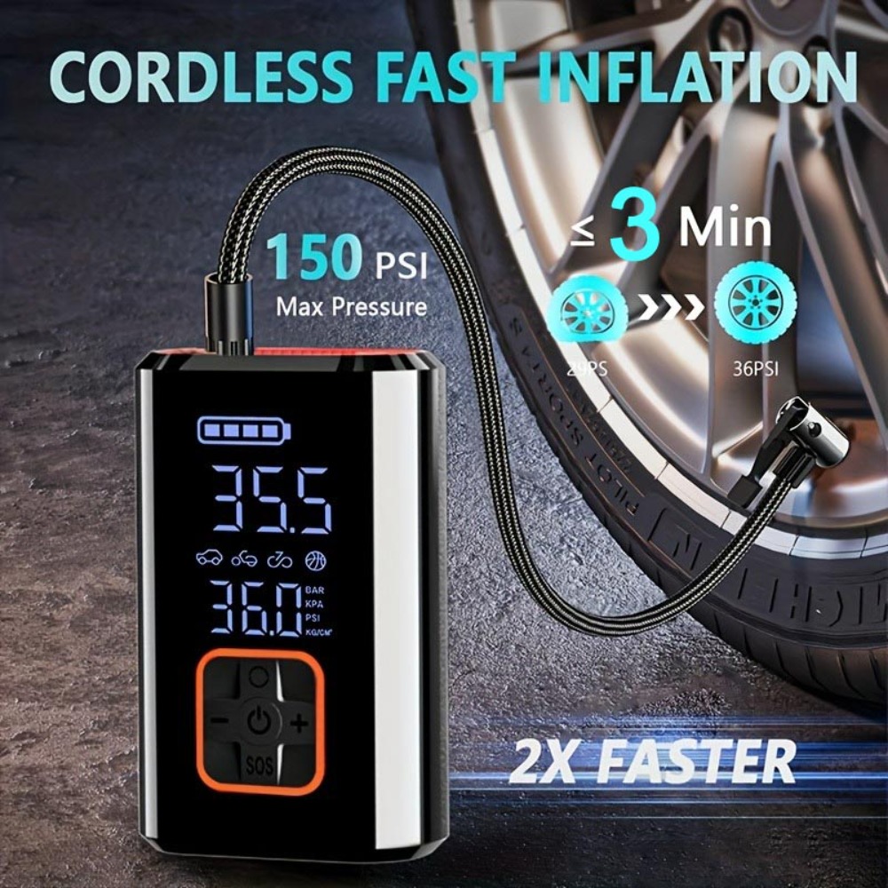 Portable Air Compressor Cordle - Car Portable Tire Inflator avis et prix