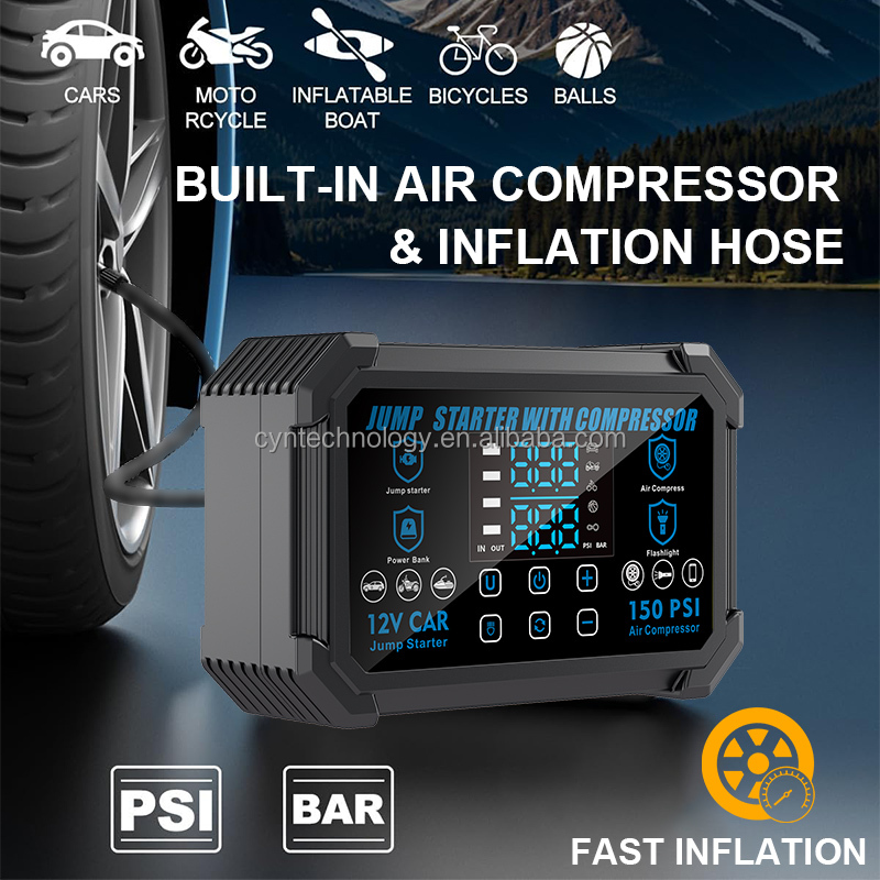 Portable 2000A Peak Jump Start - Car Portable Tire Inflator avis et prix