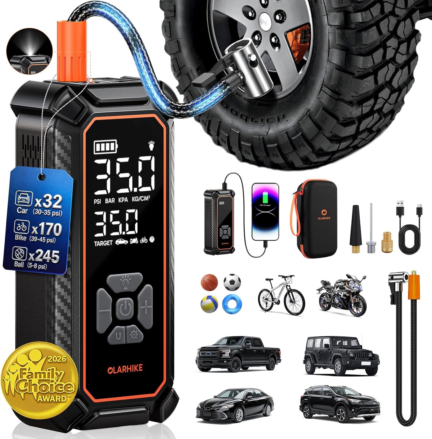 Portable Cordless Tire Inflato - Car Portable Tire Inflator avis et prix