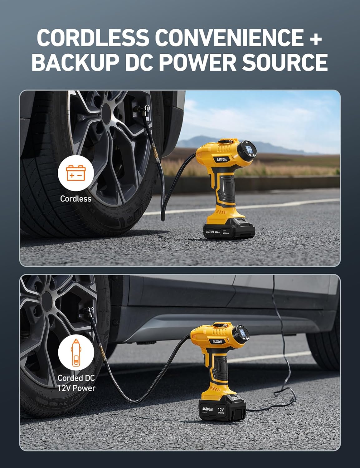 20V Cordless Tire Inflator wit - Car Portable Tire Inflator avis et prix