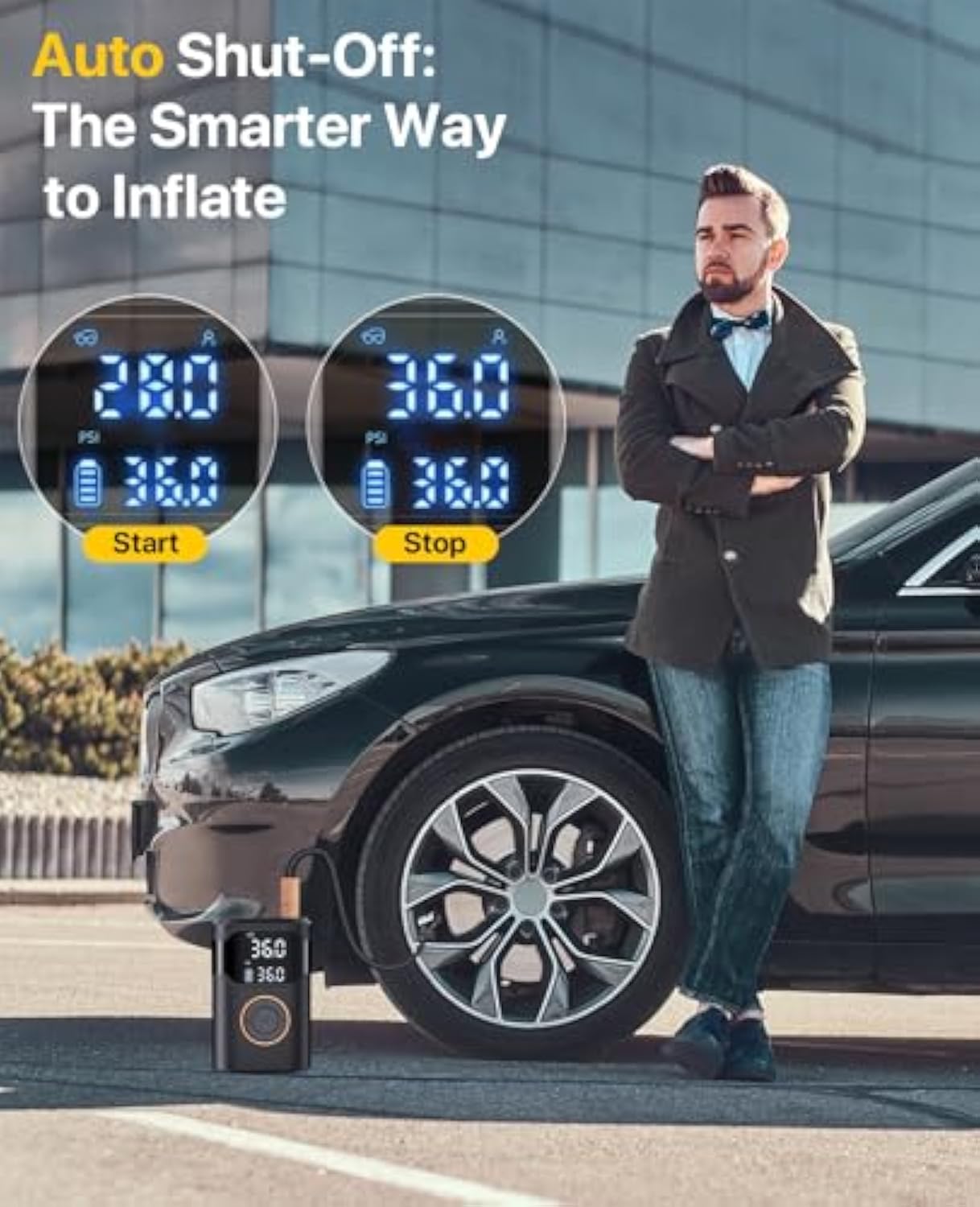 Automatic Rechargeable Electri - Car Portable Tire Inflator avis et prix