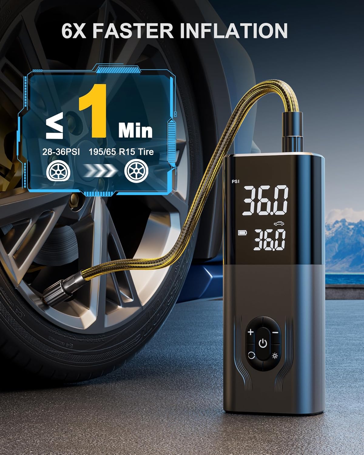 Portable Air Compressor 180PSI - Car Portable Tire Inflator avis et prix