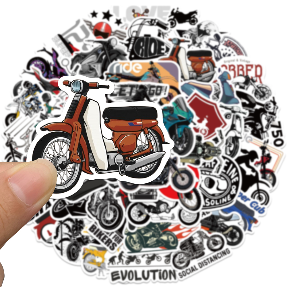 50pcs Retro Motorcycle Sticker - Car Accessories Outside avis et prix