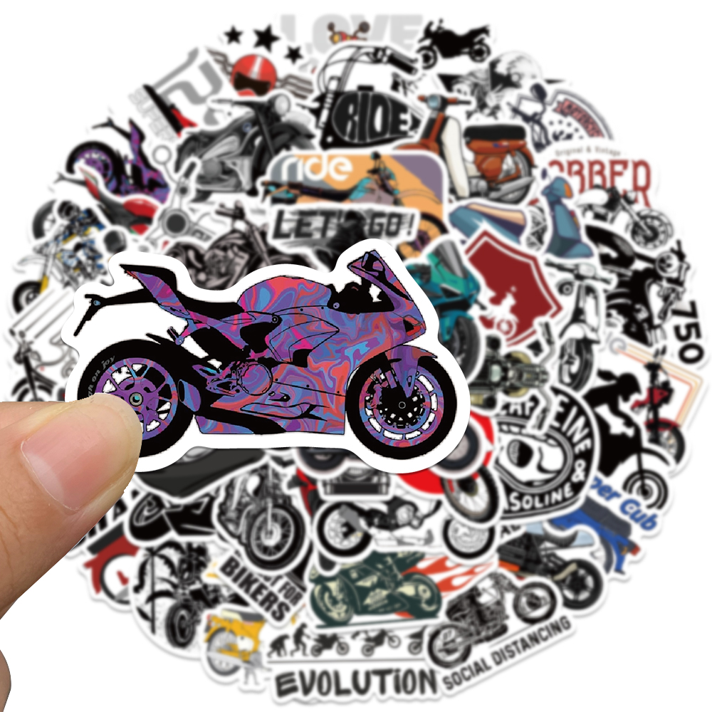 50pcs Retro Motorcycle Sticker - Car Accessories Outside avis et prix