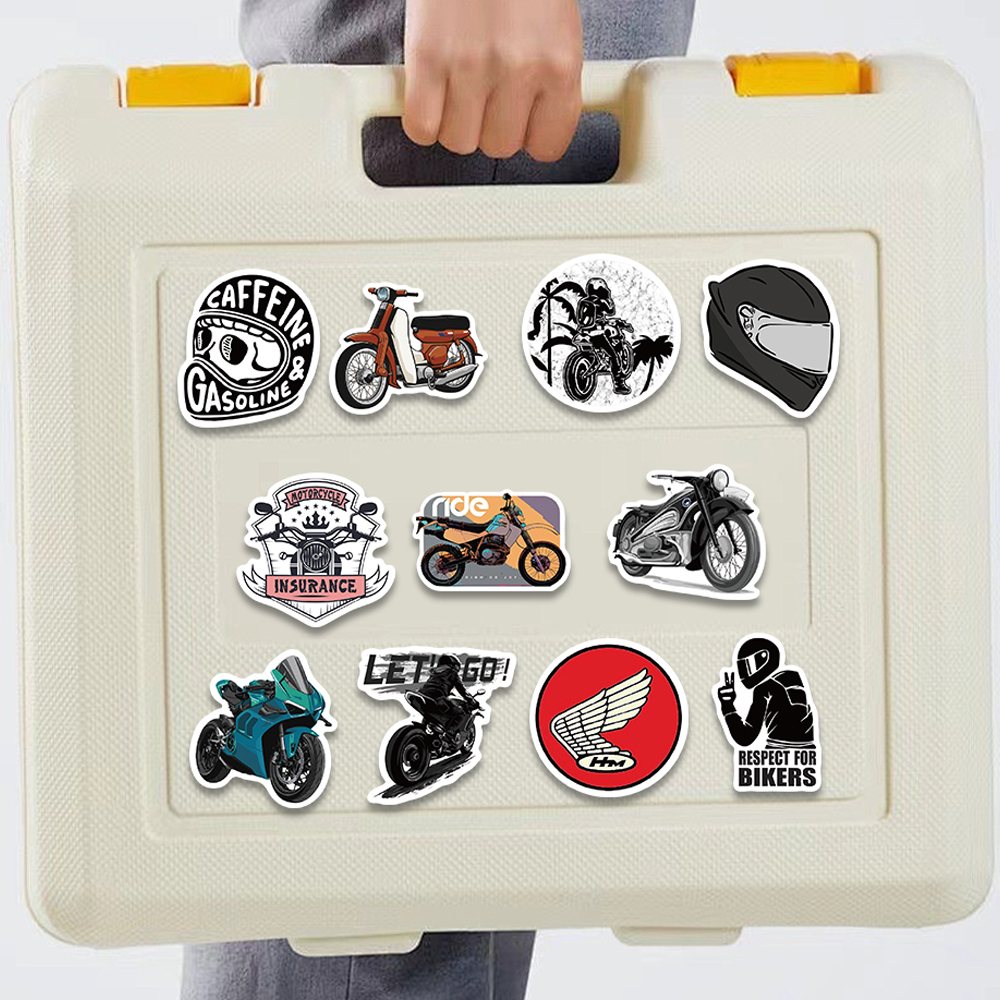 50pcs Retro Motorcycle Sticker - Car Accessories Outside avis et prix
