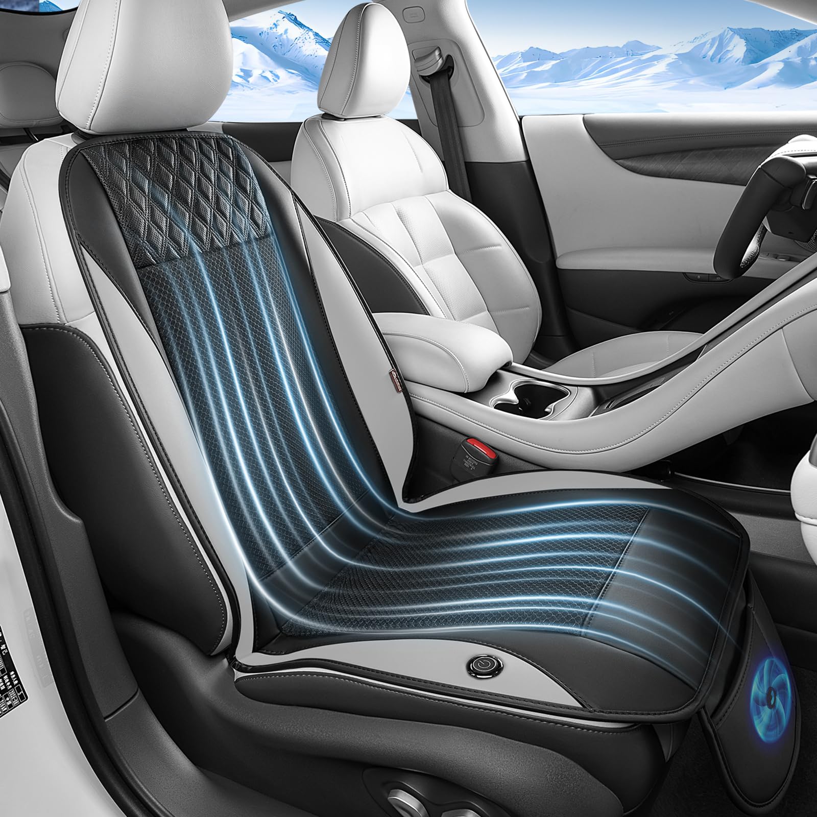 Cooling Car Seat Cover With 3- - Leather Car Seat Cover avis et prix