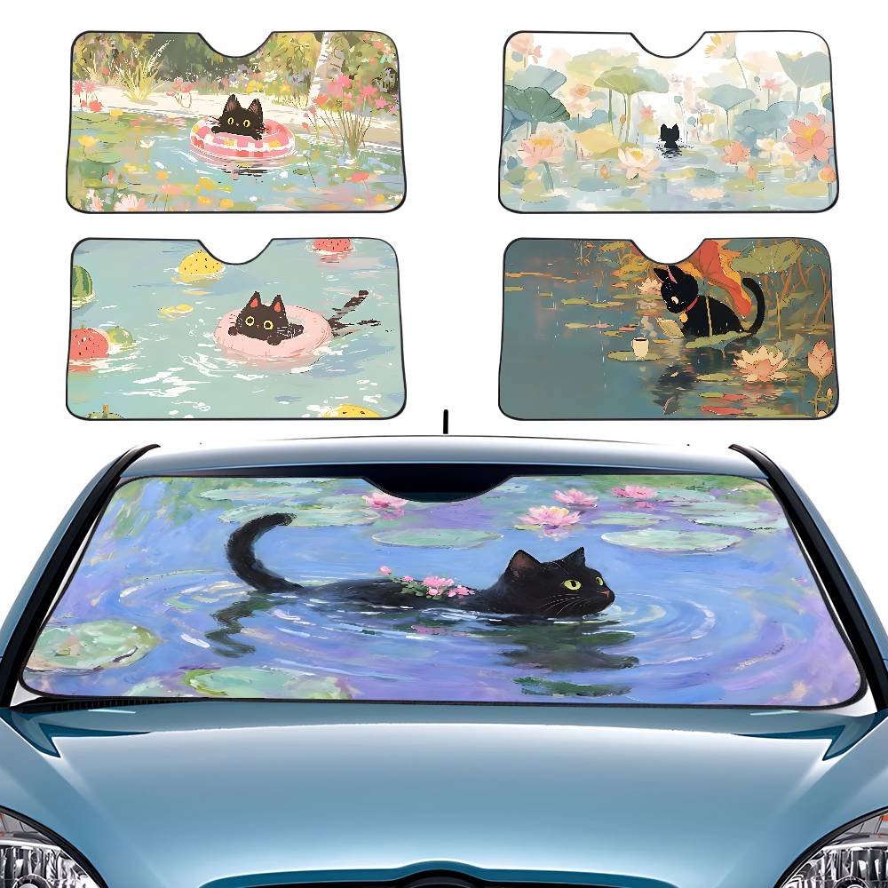 Cartoon Cat In Lotus Leaf Car  - Car Accessories Outside avis et prix