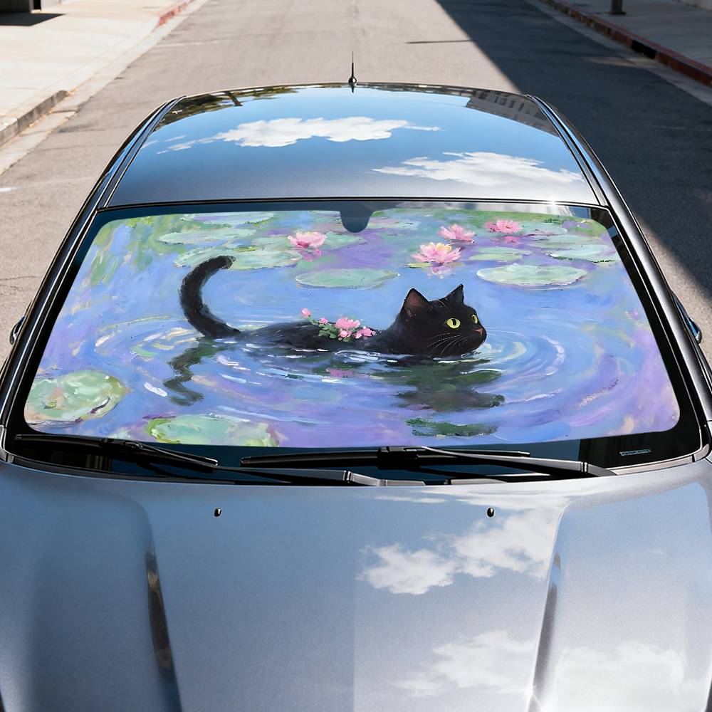 Cartoon Cat In Lotus Leaf Car  - Car Accessories Outside avis et prix