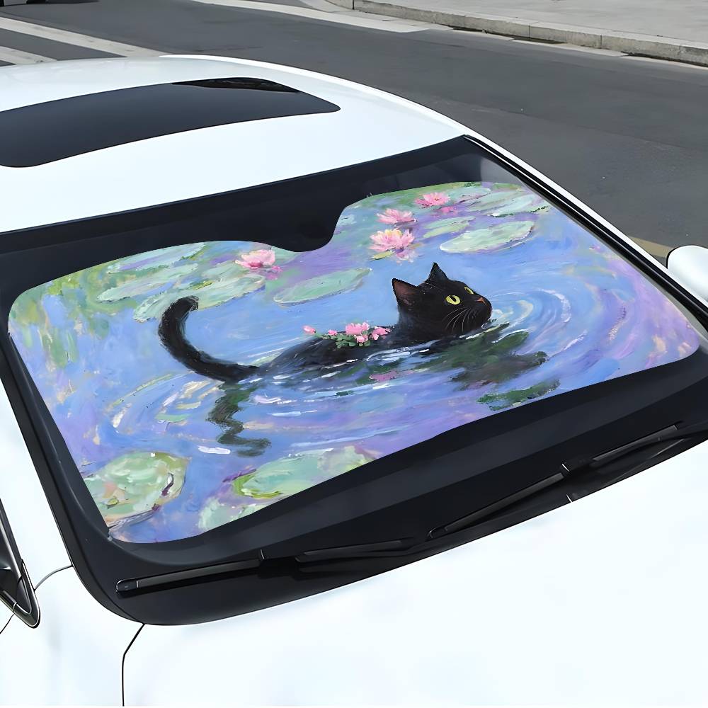 Cartoon Cat In Lotus Leaf Car  - Car Accessories Outside avis et prix