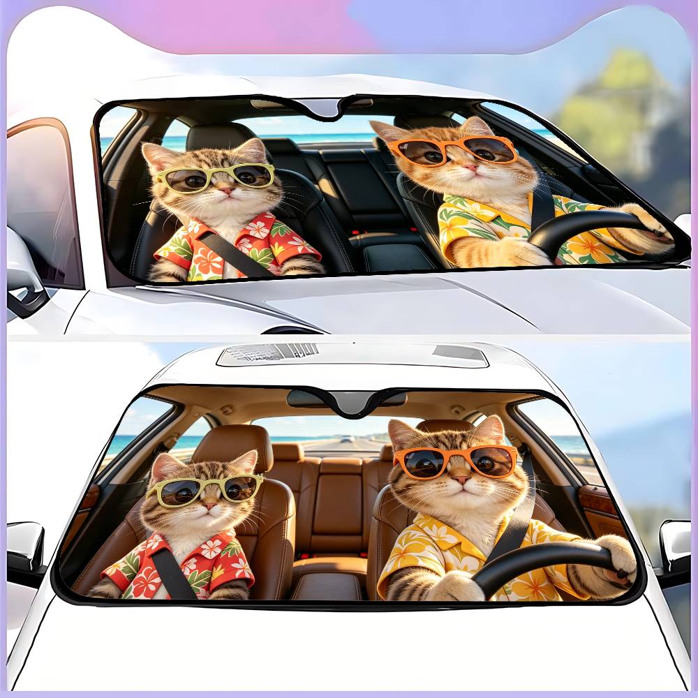 Funny Cat Drive Car SunShade W - Car Accessories Outside avis et prix