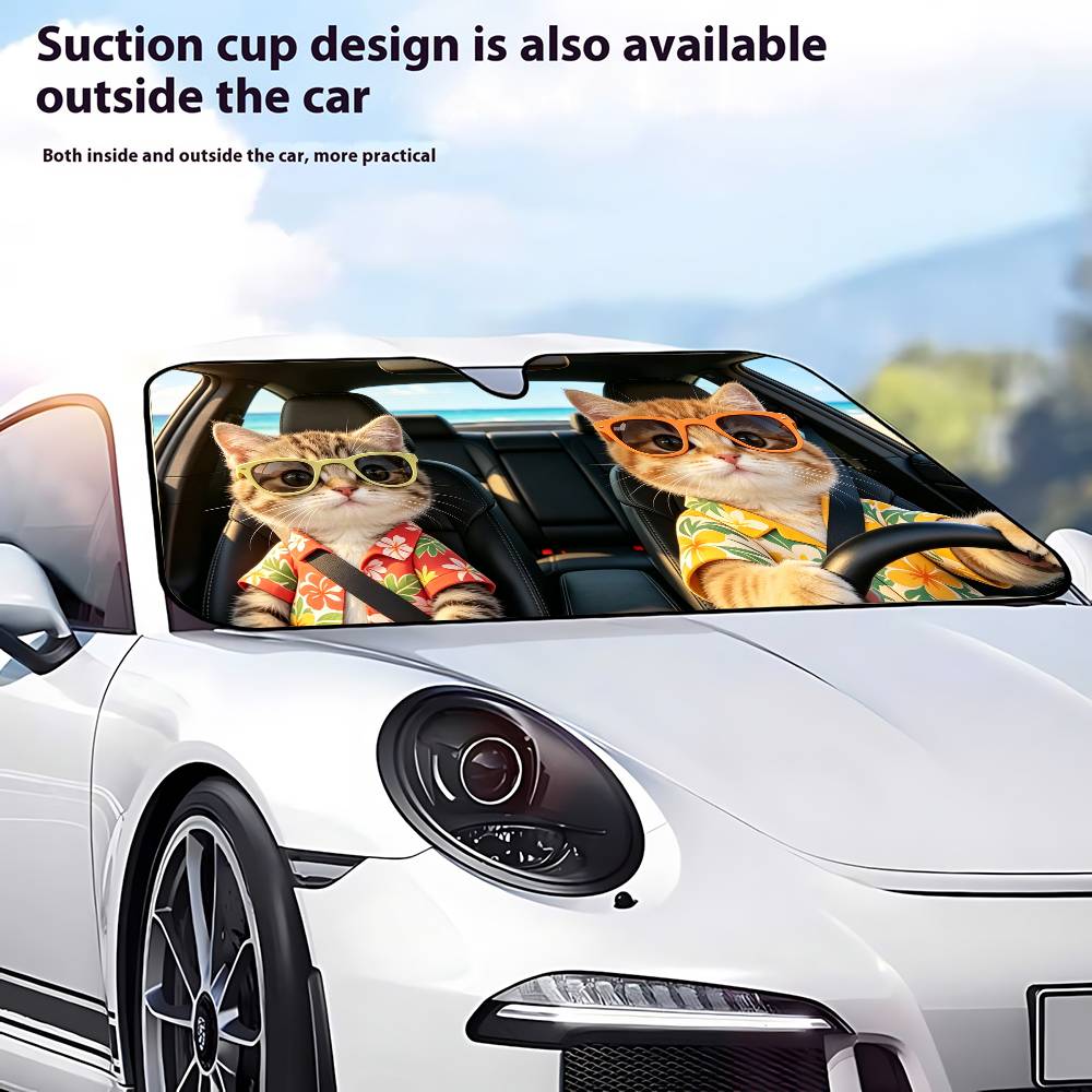 Funny Cat Drive Car SunShade W - Car Accessories Outside avis et prix