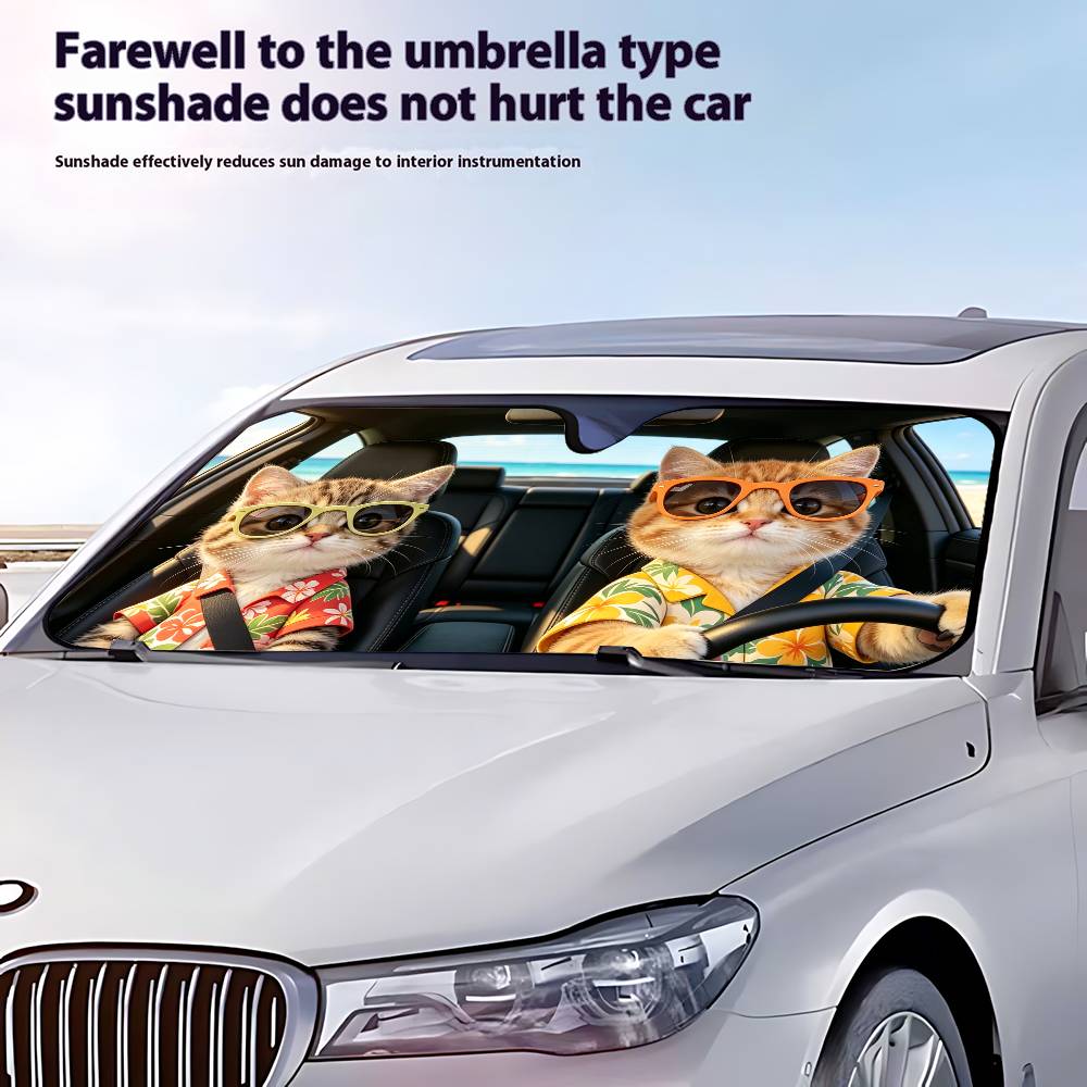 Funny Cat Drive Car SunShade W - Car Accessories Outside avis et prix